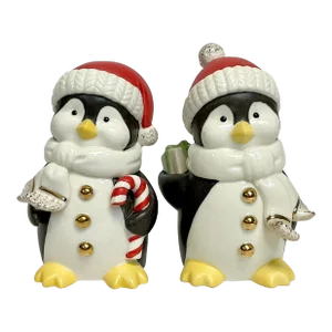 Vintage Americana Traditional Lenox Penguin Salt and Pepper Shakers - A Pair, Christmas