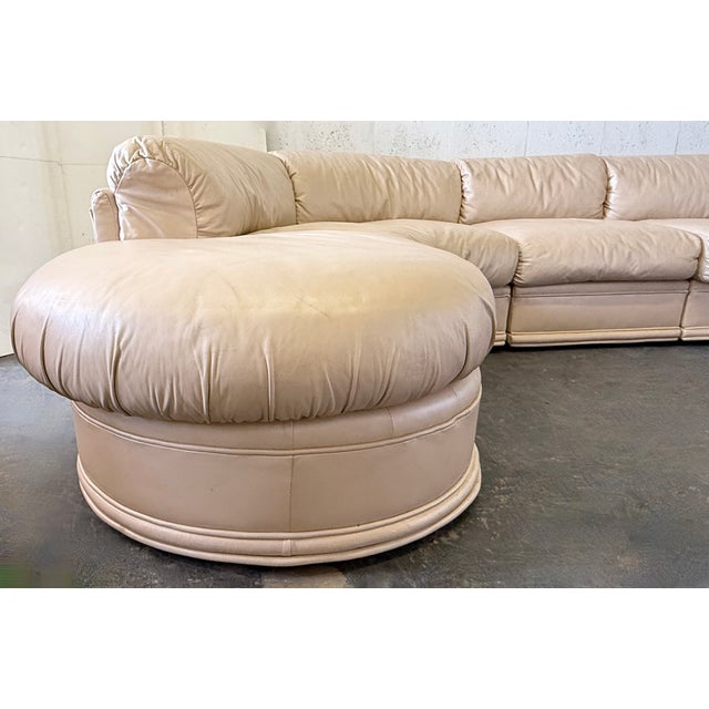 Weiman Attr. Genuine Leather 3 PCS Sectional Sofa From 80's For Sale - Image 9 of 12