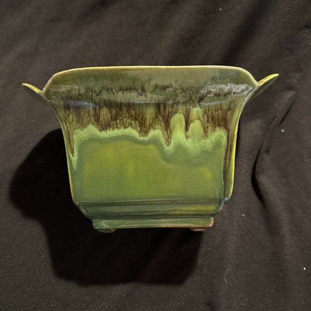 Vintage planter. Indoor or outdoor use. Gorgeous drip glaze