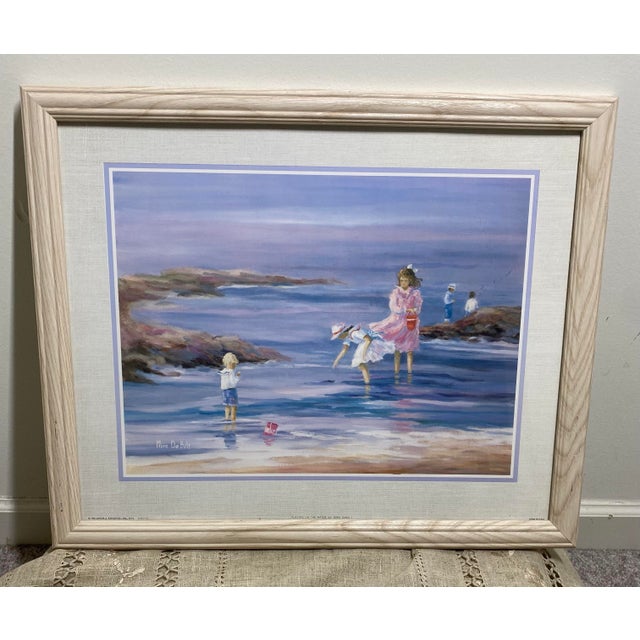 1990s Nora DeBolt Coastal Beach Lithographs in Light Wood Frames, 1992 - a Pair For Sale - Image 4 of 12
