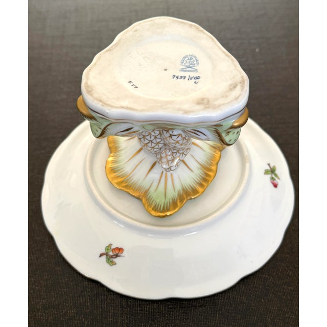 Herend Queen Victoria Pedestal Dish on Dolphin Fish Base For Sale - Image 9 of 9