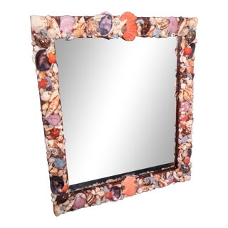 Large Square Shell Mirror For Sale