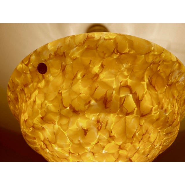 Modern Art Deco Amber Glass Pendant Light, 1930s For Sale - Image 3 of 18