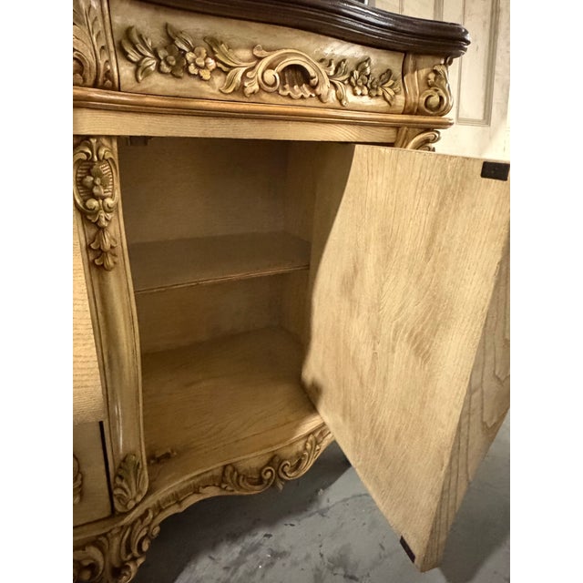 Mid 20th Century Ornate Italian Rococo Revival Hand-Painted Floral Dresser / Sideboard For Sale - Image 10 of 12