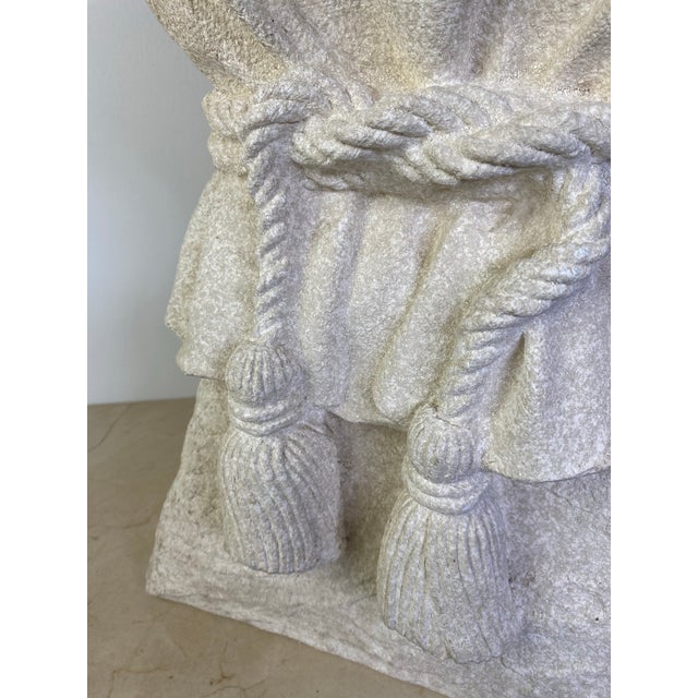 Late 20th Century John Dickinson Style Plaster Faux Bois Draped Rope and Tassel Side Table For Sale In Seattle - Image 6 of 11