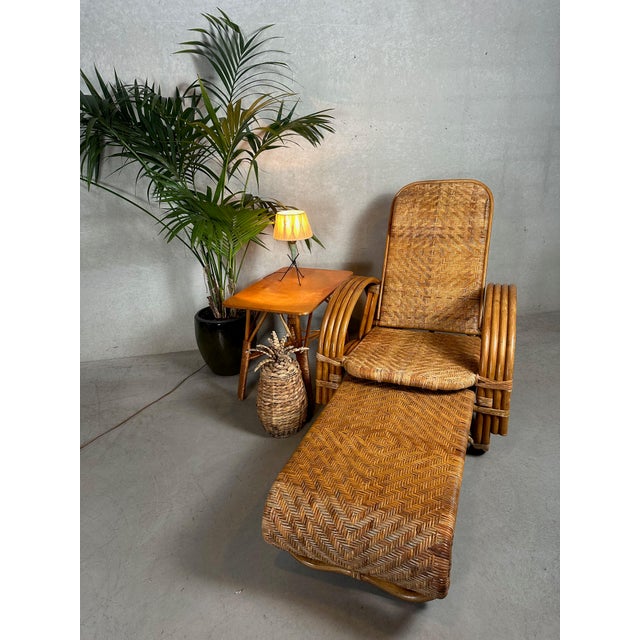 Vintage Chaise Lounge in Wicker, 1970s For Sale - Image 14 of 15