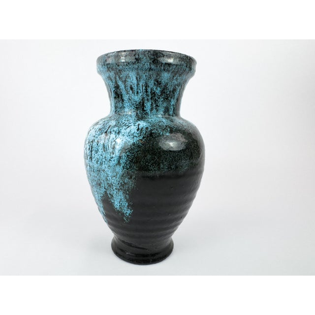Turquoise Accolay Turquoise Glaze Ceramic Vase – French Mid-Century For Sale - Image 8 of 13
