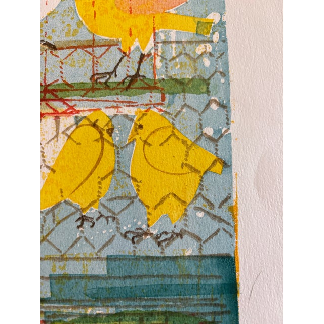 Vintage Limited Edition “Bird Market” Print by Lynn Dutil – Signed & Numbered 13/25 Unframed For Sale In San Francisco - Image 6 of 9