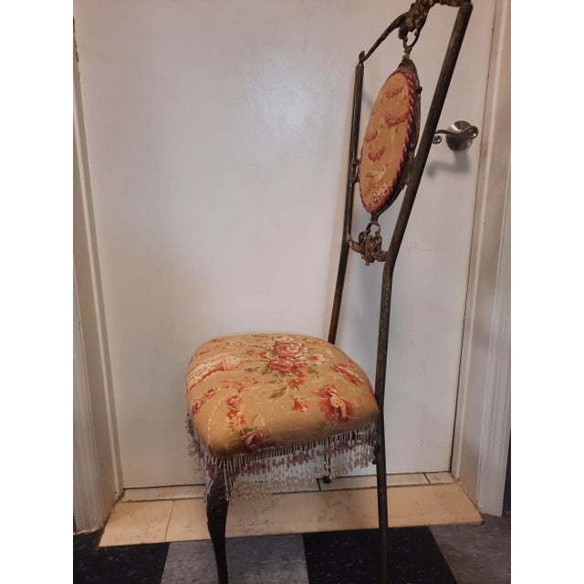 1950s Vintage Brass Chair For Sale - Image 9 of 11