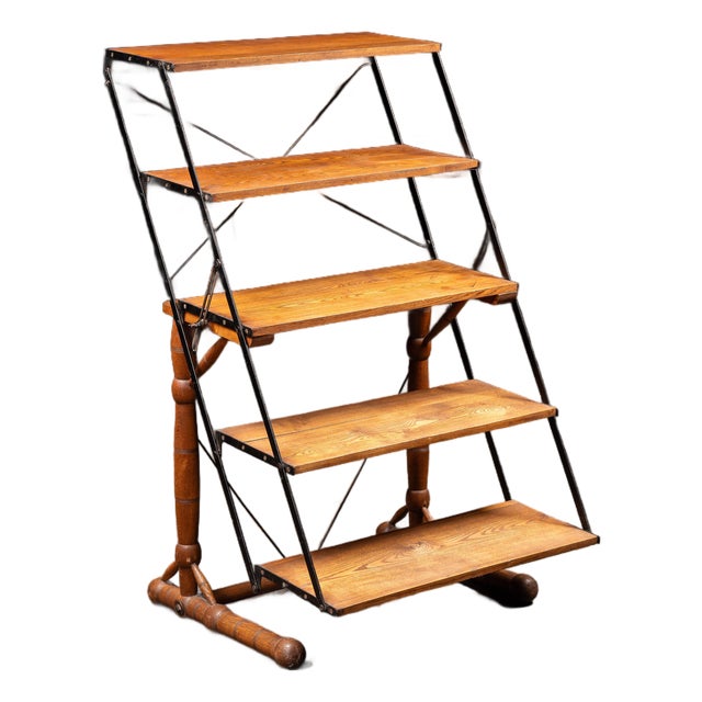 Antique Convertible Baker's Rack Table For Sale