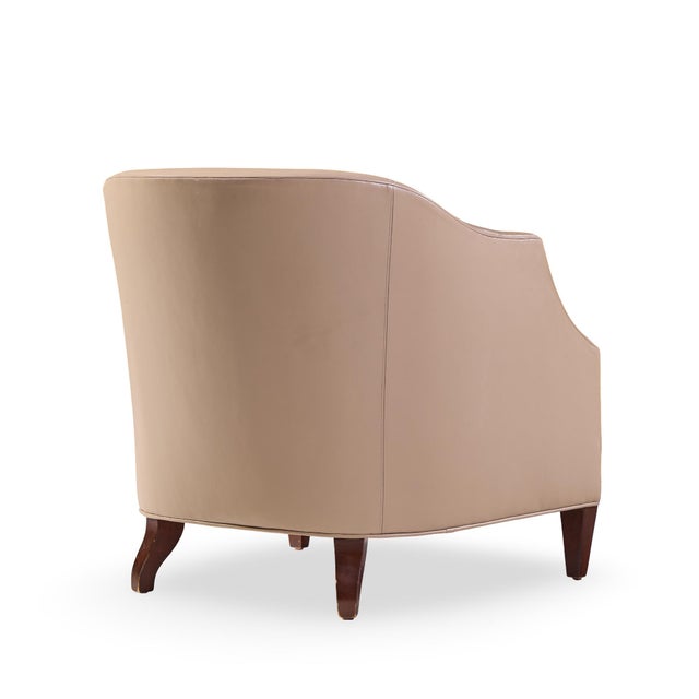 Animal Skin Thomas Pheasant for Baker Furniture Leather Lounge Chair For Sale - Image 7 of 10