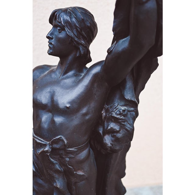 Eugene Marioton, The Youth of Hercules, Bronze Statue, 1800s For Sale - Image 6 of 9
