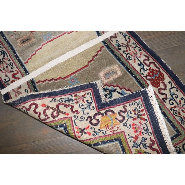 Chinese Gray Tibetan Horseback Rug no. j5221 For Sale - Image 3 of 7