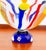 Mid Century Modern Art Glass Bowl Vase Yellow Orange Blue Round Svoboda Karlov For Sale - Image 10 of 12