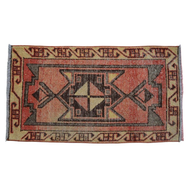 Hand Made Small Turkish Rug, Entryway Decor, DoorMat - 1'9" X 3'1" For Sale - Image 4 of 10