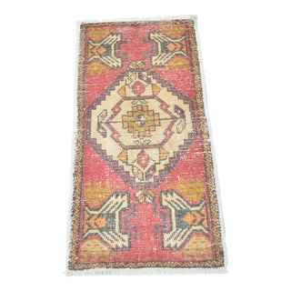Vintage Oushak Bathroom Small Rug For Sale