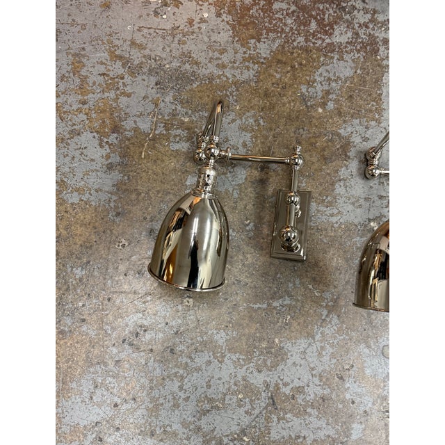 Chapman & Myers for Visual Comfort Pimlico Double Swing Arm Sconces, Pair For Sale - Image 11 of 12