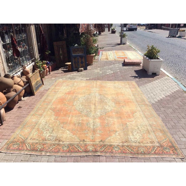 Oversized Vintage Hand Knotted Turkish Area Rug - 119" X 154" For Sale - Image 11 of 11