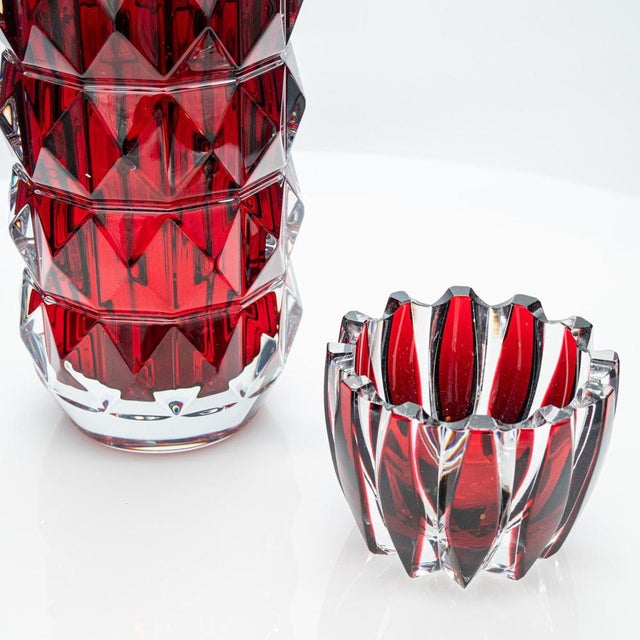 French Baccarat and Sèvres Glass Vases in Crystal, 1990, Set of 3 For Sale - Image 13 of 18