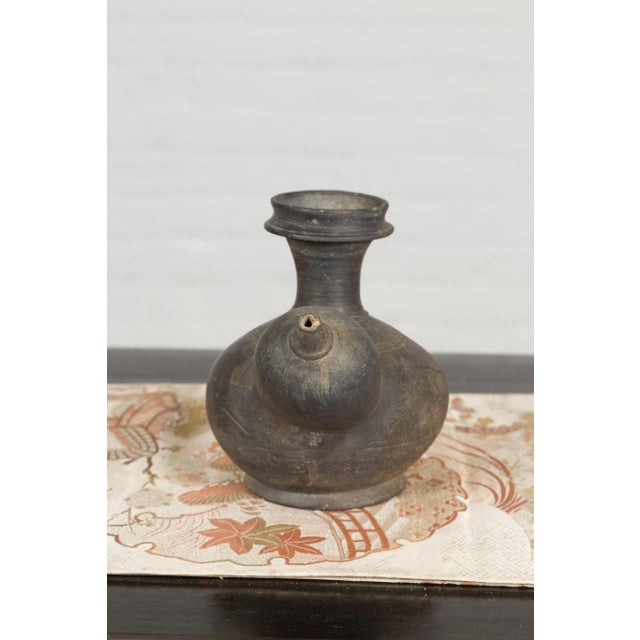 Asian Chinese Ming Dynasty 17th Century Earthenware Ewer Kendi Ritual Water Vessel For Sale - Image 3 of 13
