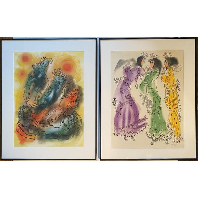 Julio De Diego 1960 "Figures and Suns" Painting For Sale - Image 4 of 4