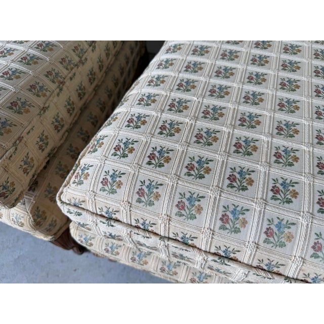 1970’s Hollywood Regency John Widdicomb Style French Provincial Armless Lounge Chairs – Pair For Sale - Image 11 of 12