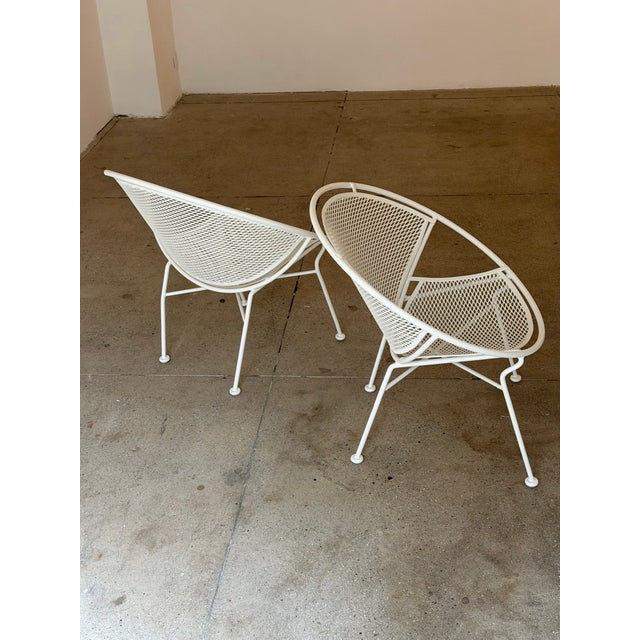 Salterini 1950s Maurizio Tempestini for Salterini Radar Wrought Iron Lounge Chairs, a Pair For Sale - Image 4 of 12