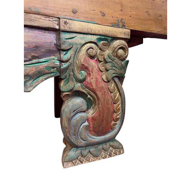 Large Mid-Century Balinese Hand-Carved Teak Sideboard - Hi-Lo Altar Cabinet For Sale - Image 16 of 18