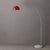 Mid-Century Modern 1960s Morelli Adjustable Floor Lamp - Mid Century Modern, Satin Nickel Finish, Crimson Red Half Dome Shade, White Marble Base For Sale - Image 3 of 7