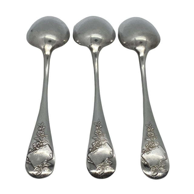 Late 19th Century French Armand Frenais “Blanc” Pudding Spoons - Set of 3 For Sale - Image 10 of 12