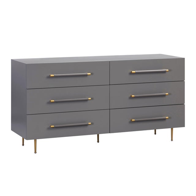 Trident Grey 6 Drawer Dresser For Sale - Image 9 of 9
