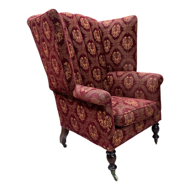 Early 20th Century Georgian Revival Wingback Chair For Sale