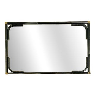 Vintage Rectanglar Wall Mirror in Tubular Metal and Brass, 1970s-1980s For Sale