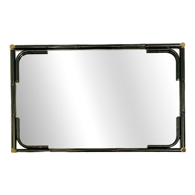Vintage Rectanglar Wall Mirror in Tubular Metal and Brass, 1970s-1980s For Sale