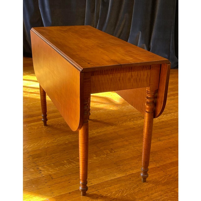 Early 19th Century Tiger-Maple Drop Leaf Table For Sale - Image 12 of 12