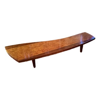 Mid-Century George Nakashima Rosewood Coffee Table Long and Organic Shaped For Sale