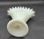Vintage Fenton Clear Crest Ruffled Edge Milk Glass Fan Shaped Vase For Sale In Monterey, CA - Image 6 of 7