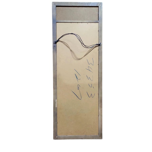 Dixie Furniture Co. Mid Century Modern Dixie Furniture Pecan and Cane Trumeau Mirror For Sale - Image 4 of 4