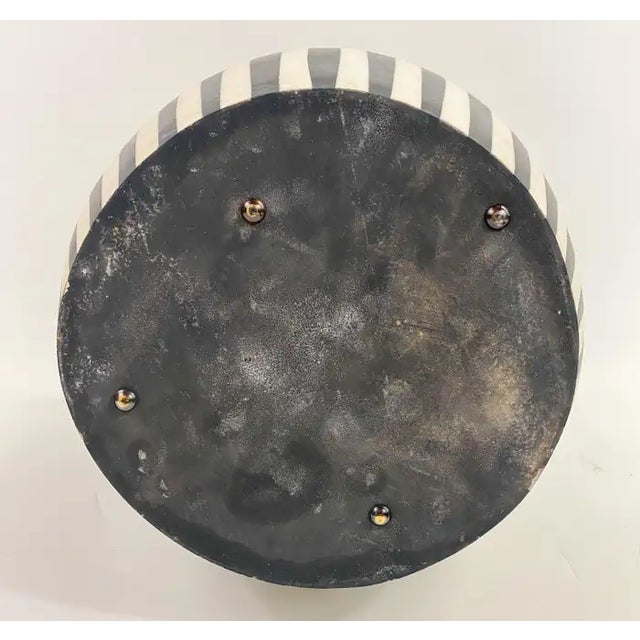Art Deco Style Black and White Resin Side, End Table or Stool, a Pair For Sale - Image 13 of 13