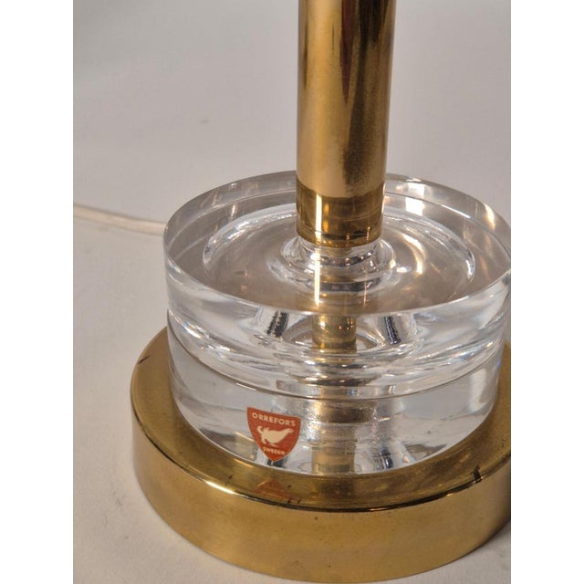 1960s Scandinavian Modern Table Lamps with Orrefors Glass and Brass by Carl Fagerlund, 1960s, Set of 2 For Sale - Image 5 of 15