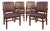 Set of 4 Vintage 1990s Gunlocke Georgian Style Brown Vinyl Armchairs For Sale