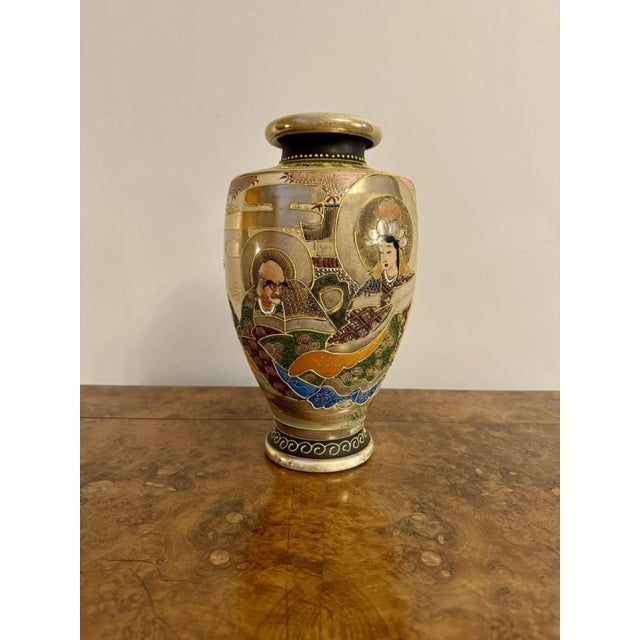 Ceramic Large Antique Japanese Satsuma Vase, 1900 For Sale - Image 7 of 7