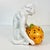Burnt Orange 1950s Vintage Majolica Chinoiserie Hollywood Regency Figural Monkey With Pumpkin After Chelsea House, Halloween & Thanksgiving For Sale - Image 8 of 18