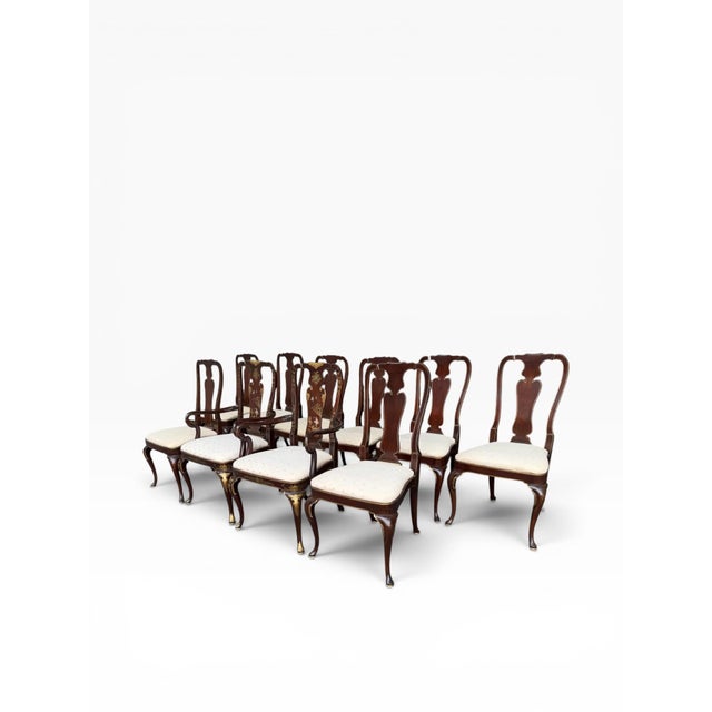 Kindel Furniture Kindel Furniture Chinoiserie Queen Anne Dining Chair Set — 10 Pieces, Late 1970s / Early 1980s For Sale - Image 4 of 18