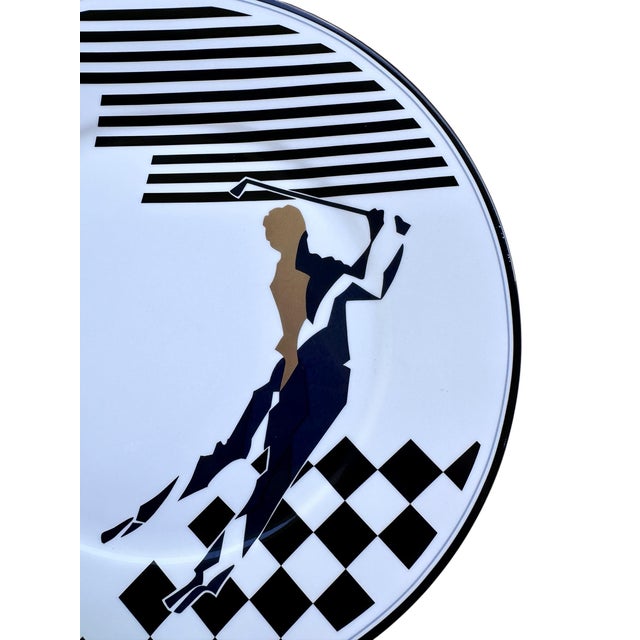 Elevate your tablescape or sports memorabilia collection with this striking Mikasa Maxima "Golf" (CAK 39) service plate....