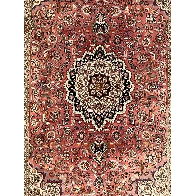 Vintage Persian Tabriz, 6'8" X 10' For Sale - Image 4 of 10
