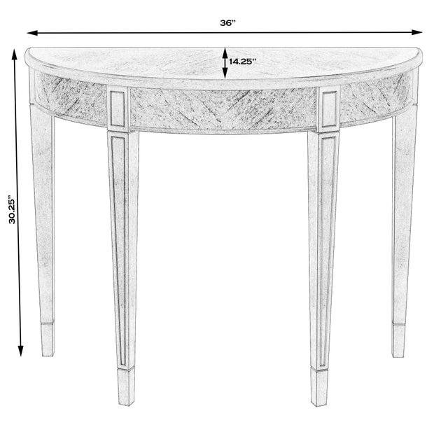 Traditional Hampton Demilune Console Table, Beige For Sale - Image 3 of 7