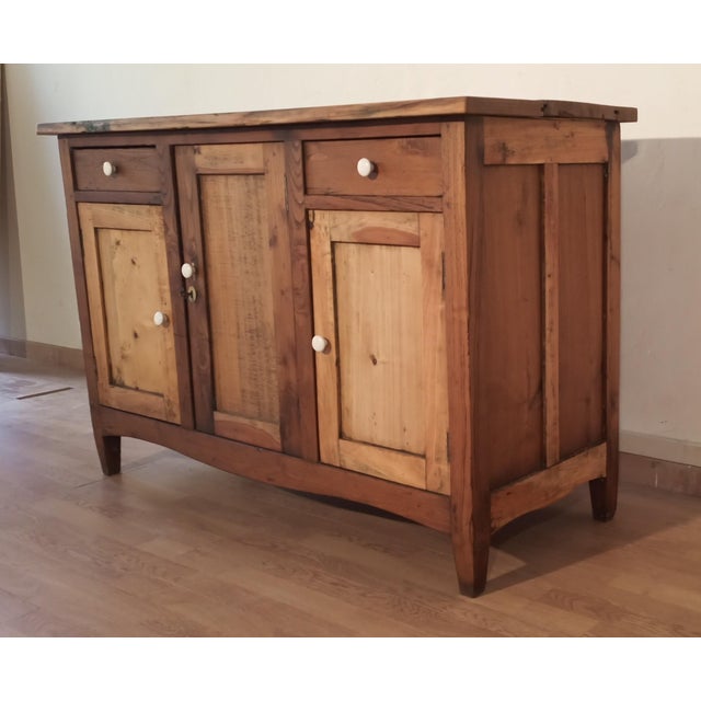Discover this charming vintage Italian country pine sideboard base, a perfect TV cabinet stand that combines timeless...