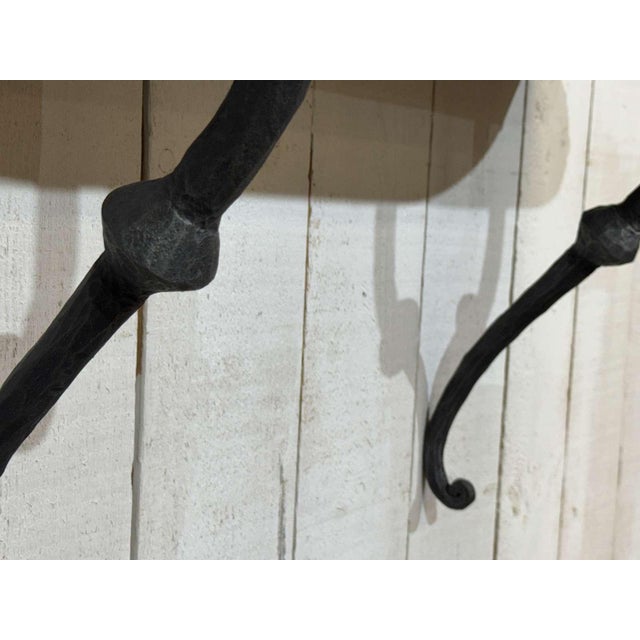 Black Console Table in Forged Steel and Slate Top, 1950s For Sale - Image 8 of 12