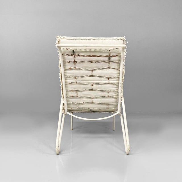 Blue Mid-Century Italian White and Azure Iron Outdoor Lounge Chairs, 1960s, Set of 2 For Sale - Image 8 of 18